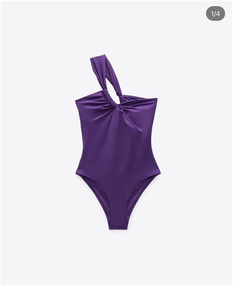 Zara Asymmetric One Piece Swimsuit Women S Fashion Swimwear Bikinis