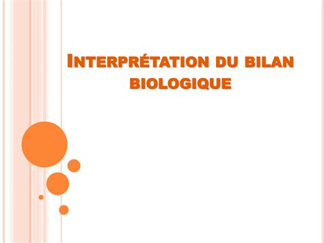 SOLUTION Interpr Tation Du Bilan Biologique Studypool