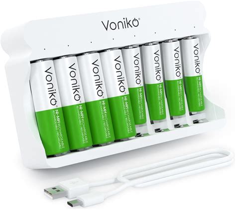 Amazon Voniko Rechargeable Batteries With Charger V Nimh Aa