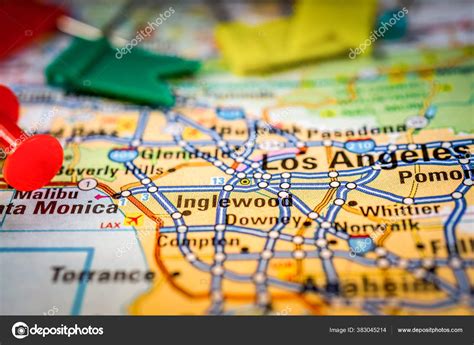 Los Angeles Usa Map Travel Background Stock Photo by ©aallm 383045214