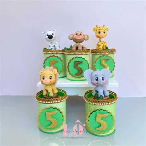 Cofrinhos Personalizados Safari Luxo 5 Und Shopee Brasil