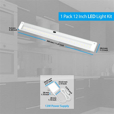 White Finish 12 Inch Panel Led Dimmable Under Cabinet Lighting Eshine