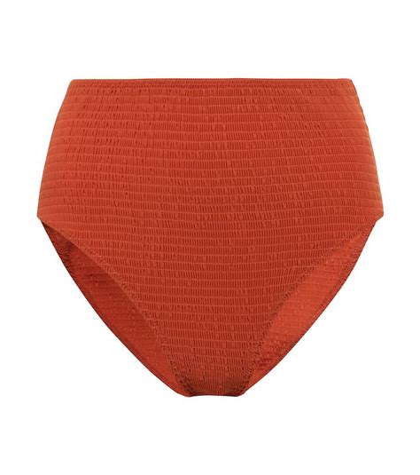 Buy TotÊme Smocked High Rise Bikini Bottoms Red At 30 Off Editorialist