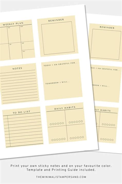 Printable Sticky Notes Printable Post Its Print Your Own Sticky Notes