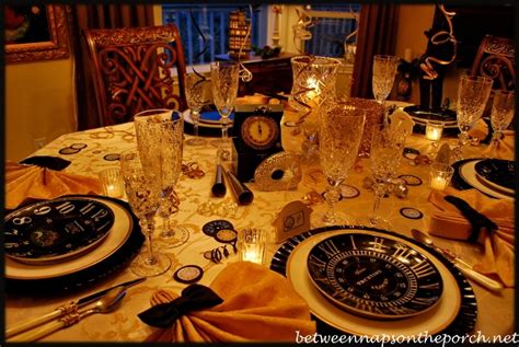 A New Years Table Setting With Pottery Barn Clock Plates