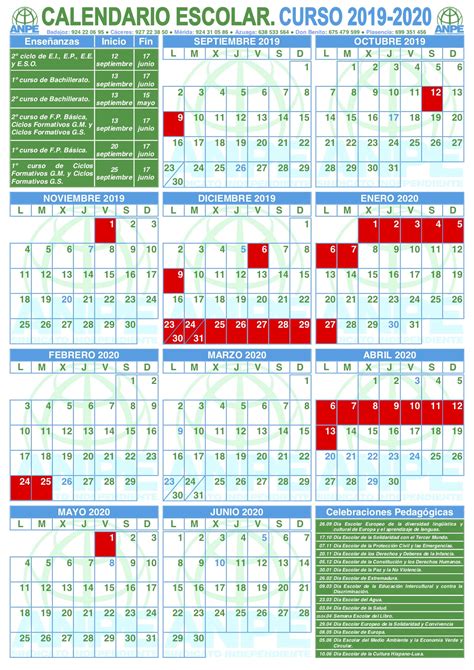 Calendario Escolar 2019 2020 Mexico