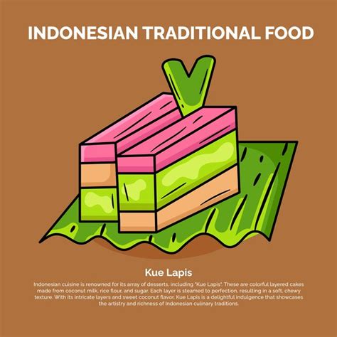 Premium Vector Kue Lapis Indonesian Snack Cartoon Color Vector