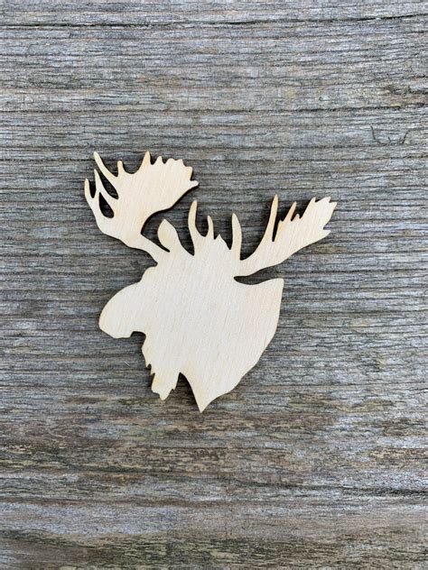 Wooden Moose Shape, Wooden Stag, Antlers, Various Sizes, for Crafts ...