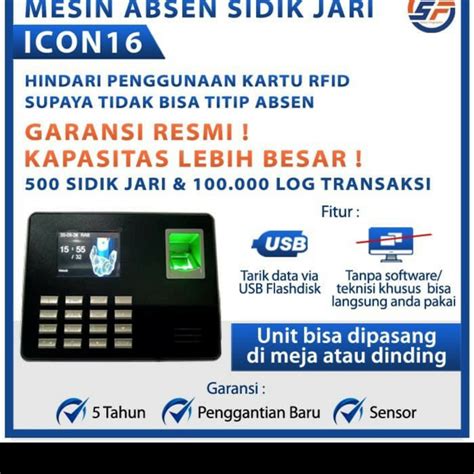 Jual Fingerprint Icon Mesin Absensi Sidik Jari Ssr Original Kota