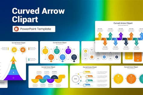 Curved Arrow Clipart PowerPoint Template | Keynote template, Powerpoint ...