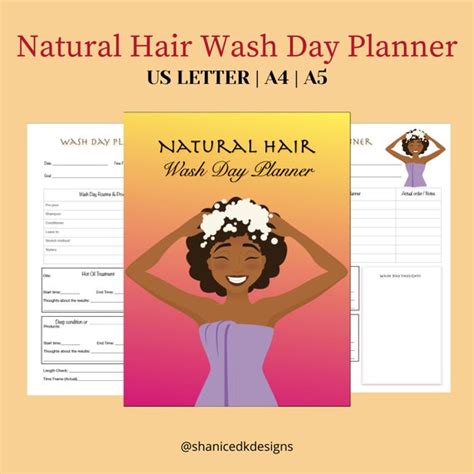 Natural Hair Wash Day Planner Hair Wash Day Planning Sheet Etsy