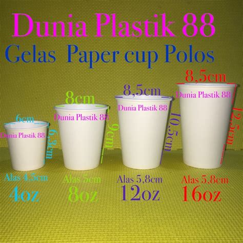 Jual HARGA PC Gelas Kertas PAPER CUP POLOS Putih 8oz Foam Hot Kopi Coffee Jakarta Barat