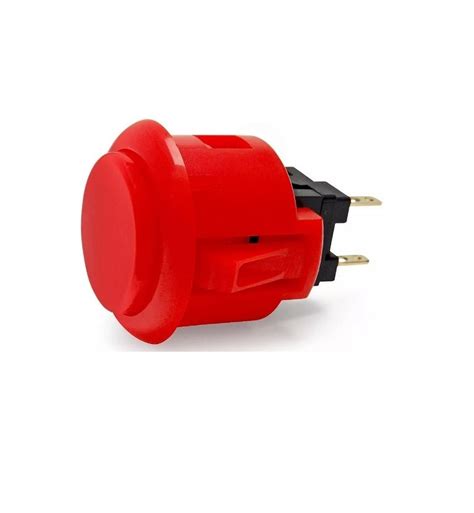 Boton Pulsador Arcade Generico 24MM Rojo Electrogeek