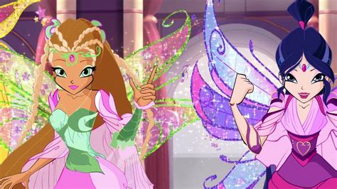 Winx Club Season 6 Flora And Musa Bloomix Cartoon Wallpaper Iphone