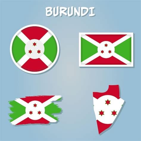 Vetor De Silhueta De Contorno Do Pa S Burundi Conjunto De Bandeira