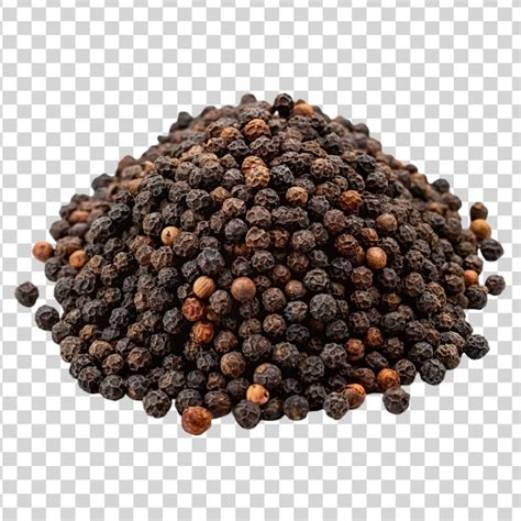 Premium Psd Black Peppers Pile Isolated On Transparent Background