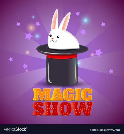 Magic hat trick show background poster Royalty Free Vector