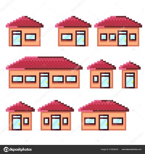 House Pixel Art Set Vector Illustration Stock Vector By ©sudakarn