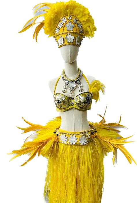 Imd Yellow Tahitian Costume Set On Sale Etsy Canada In 2024