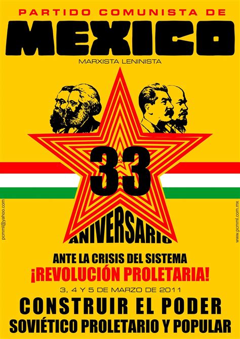 ¡a 33 AÑos De Su FundaciÓn El Partido Comunista De MÉxico M L Es