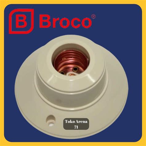 Jual BROCO FITTING PLAFON LAMPU CREAM BULAT 1212 FITTING PLAFON BROCO