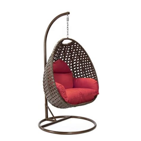 Leisuremod Charcoal Wicker Hanging Egg Swing Chair King Soopers