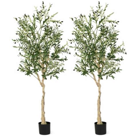 2 Pack Artificial Olive Tree 6 FT Tall Faux Olive Plants For Indoor And