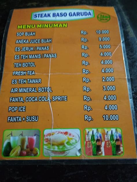 Carta Del Restaurante Bakso Garuda Bogor