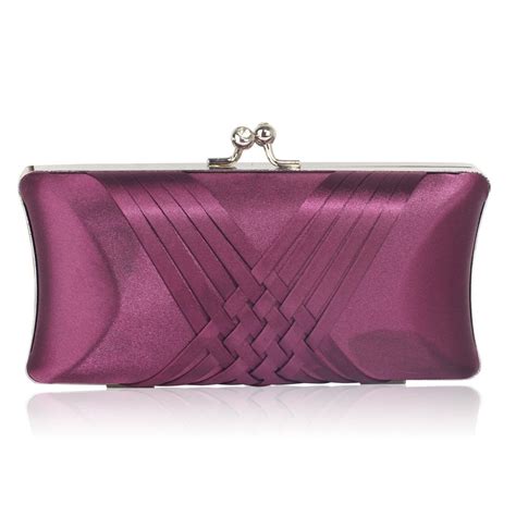 Wholesale Purple Satin Evening Clutch Bag