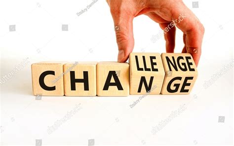 Chance Or Challenge Symbol Businessman Turns Wooden Cubes And Changes