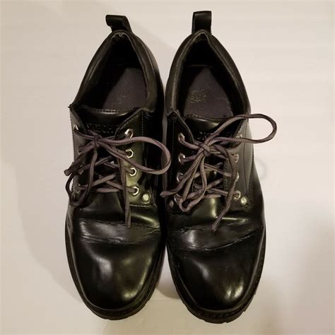 Skechers Oxford Shoes Size 11 Mens Black Leather Alley Cat Lace Up