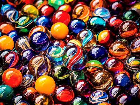 Premium Ai Image Shiny Colorful Glass Marbles In A Mesmerizing Pattern