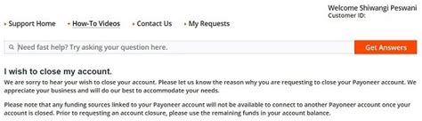 how to close payoneer account