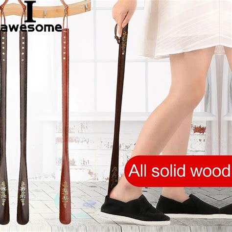 1pc 22 55 70cm Professional Wooden Shoe Horn Flexible Long Handle