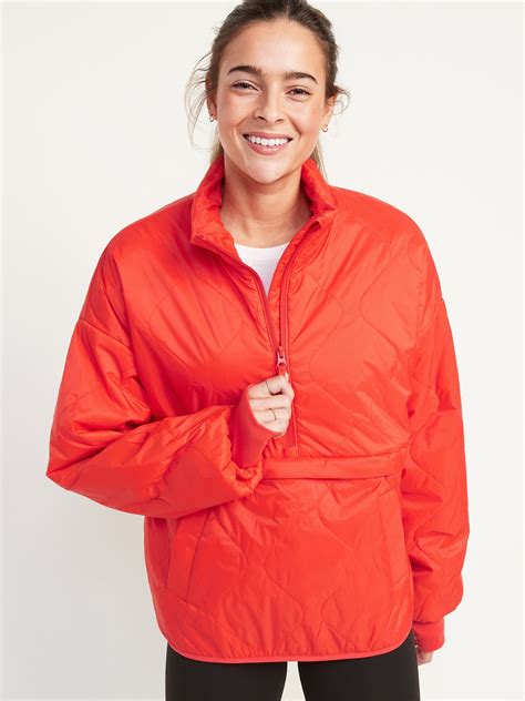 Packable Half Zip Water Resistant Quilted Jacket For Women Old Navy