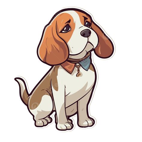 Etiqueta Engomada Del Perro Beagle De Dibujos Animados Vector Png