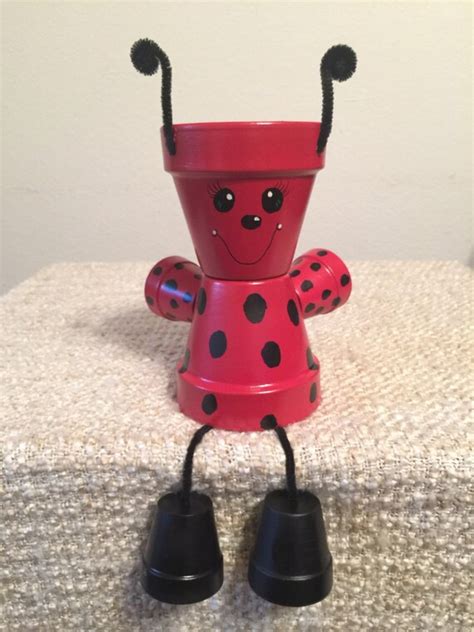 Items Similar To Clay Pot People Ladybug On Etsy