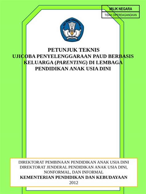 Pdf Petunjuk Teknis Ujicoba Paud Kemdikbud Go Idpaud Kemdikbud