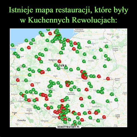 Istnieje mapa restauracji które były w Kuchennych Rewolucjach