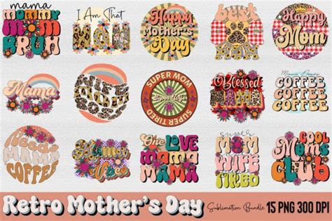 Retro Mother S Day Sublimation Bundle Graphic By Svgart Creative Fabrica