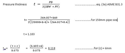 Pipe Wall Thickness Calculation As Per ASME B31 3 Design And Engineering