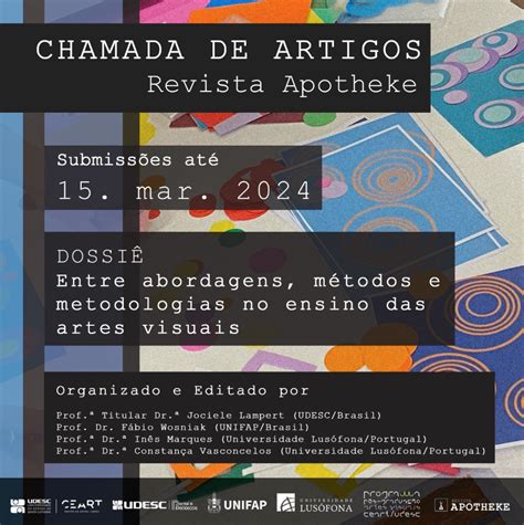 Notícia Revista Apotheke da Udesc Ceart recebe submissões de