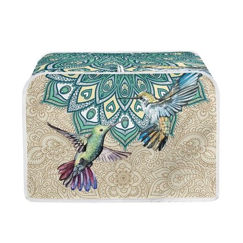 Fkelyi Slice Toaster Cover Waterproof Boho Mandala Hummingbird Bread