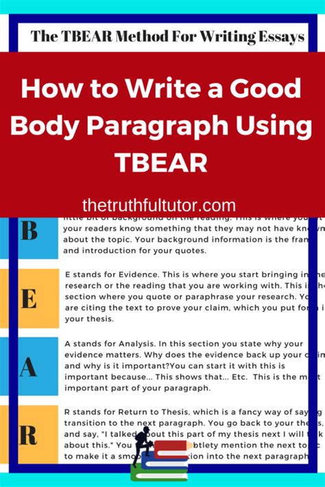 How To Write A Good Body Paragraph Using TBEAR The Truthful Tutors