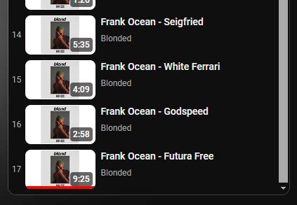 Frankie Fucked Up The Blonde Tracklist On His YT Channel R FrankOcean