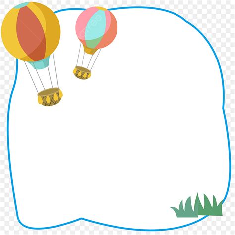 Cute Hot Air Balloon Clipart Border