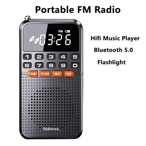 Mini Portable Fm Radio Dual Antenna Pocket Radio Receiver Bluetooth 5 0 Speaker Tf Card Music