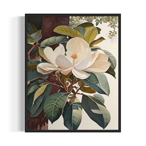 Southern Magnolia Tree Art Print Southern Magnolia Tree Wall Art