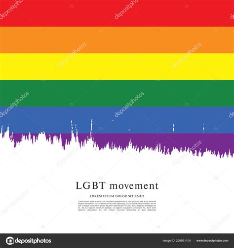 Rainbow Flag Lgbt Movement Vector Illustration Brush Stroke Background