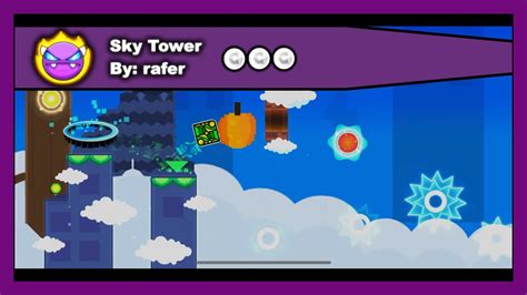 Demon Level Geometry Dash Sky Tower By Rafer All Coins